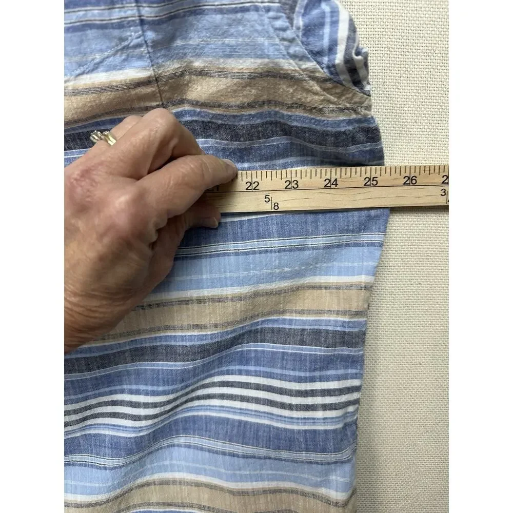 U.S. Polo Assn. Shirt Mens 2XL Blue Button Striped Short Sleeve Collard Spring - Picture 8 of 10